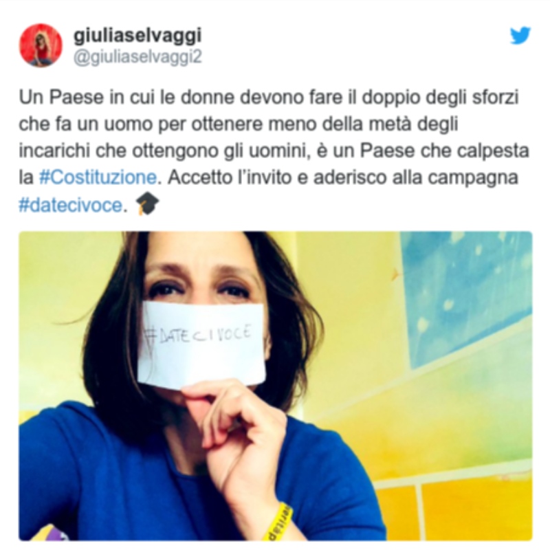 Dateci Voce : 이탈리아 여성, Covid-19 전투에서 목소리를 요구하다