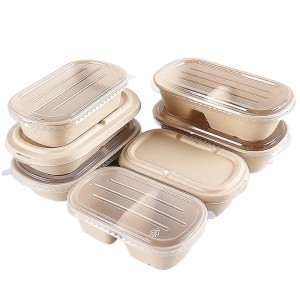 배달 스낵 포장 박스 사탕수수 찌꺼기 식품 포장 용기 투명 커버 사탕수수 용기 퇴비 가능